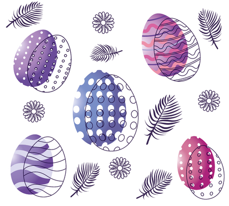 easter eggs pattern cartoon vector illustration graphic designのイラスト素材