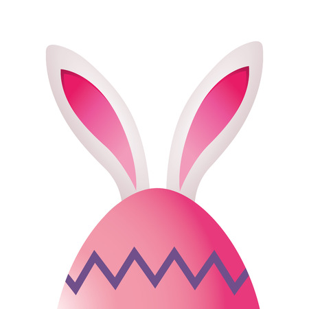 easter egg with rabbit cartoon vector illustration graphic designのイラスト素材