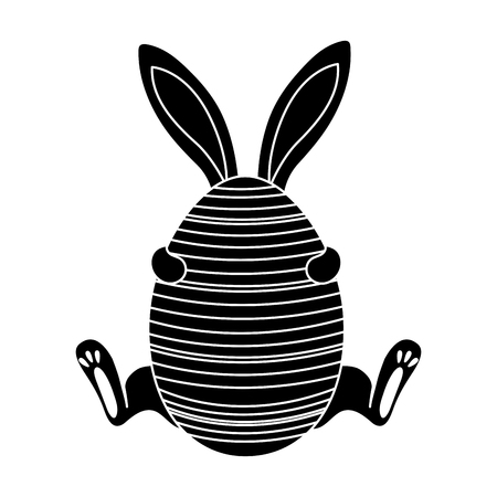 easter egg with rabbit cartoon vector illustration graphic designのイラスト素材