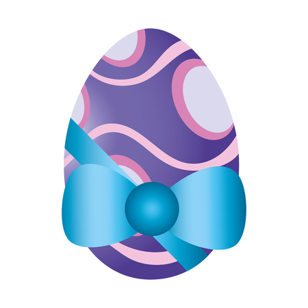easter egg with ribbon cartoon vector illustration graphic designのイラスト素材