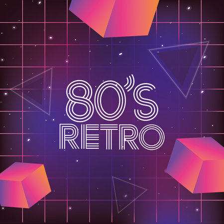 80s retro style word