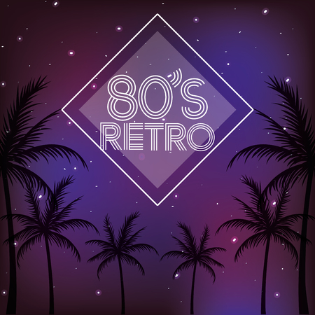 80s retro style wordのイラスト素材