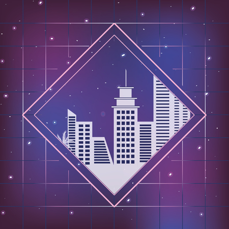 cityscape retro styleのイラスト素材