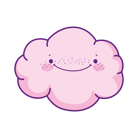 cute cloud kawaii character vector illustration designのイラスト素材