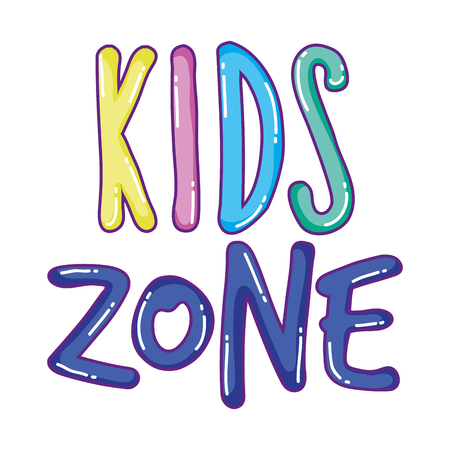 happy kids zone word label vector illustration designのイラスト素材