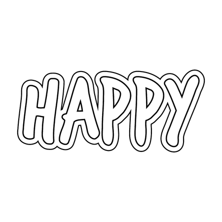 happy word isolated icon vector illustration designのイラスト素材