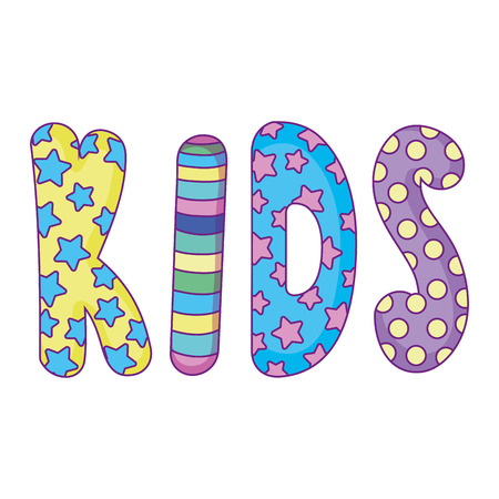 cute kids word icon vector illustration designのイラスト素材