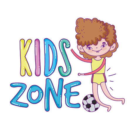happy little boy with soccer balloon vector illustration designのイラスト素材