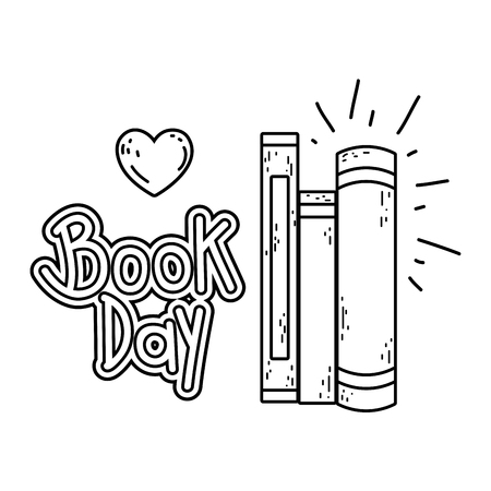 pile text books day celebration vector illustration designのイラスト素材