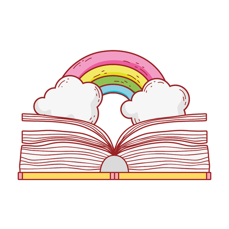 text book with rainbow day celebration vector illustration designのイラスト素材