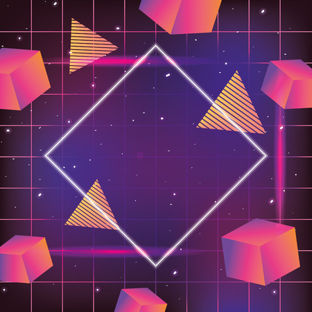 neo graphic texture and geometric style vector illustrationのイラスト素材