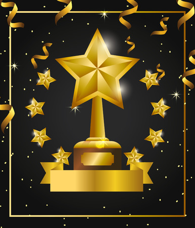 star prize with stars and confetti to celebration vector illustrationのイラスト素材