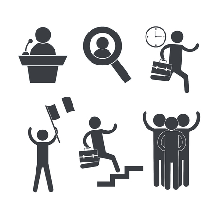 set social business group and teamwork vector illustrationのイラスト素材