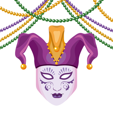 mask with jester hatのイラスト素材