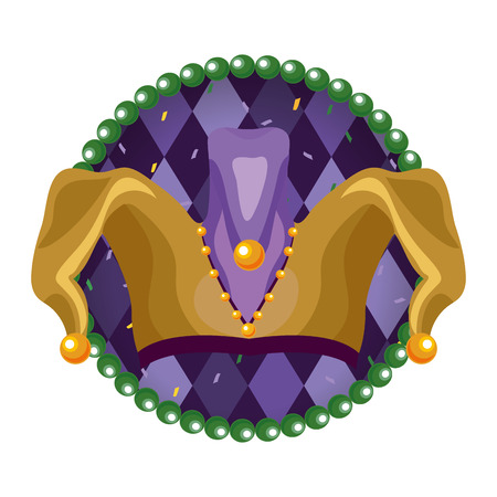 jester hat round iconのイラスト素材