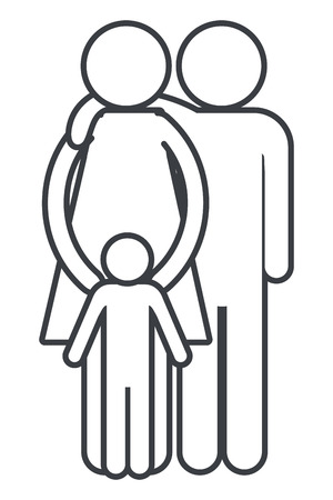 family pictogram with son cartoon vector illustration graphic designのイラスト素材