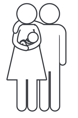 family pictogram with son cartoon vector illustration graphic designのイラスト素材