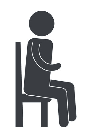man pictogram sitting at chair cartoon vector illustration graphic designのイラスト素材