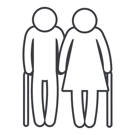 family pictogram old couple cartoon vector illustration graphic designのイラスト素材