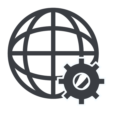 technology web icon gears support cartoon vector illustration graphic designのイラスト素材