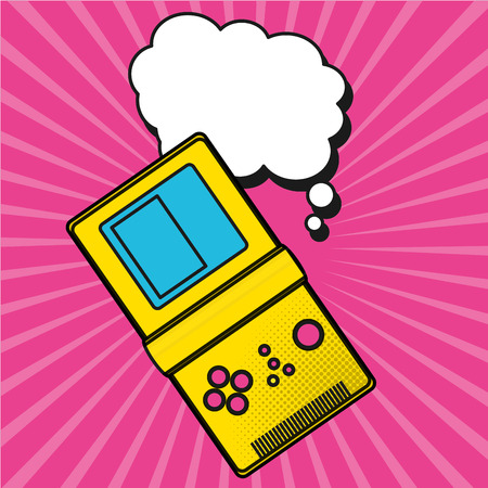 Pop art colorful tetris with blank bubble speech cartoons vector illustration graphic designのイラスト素材
