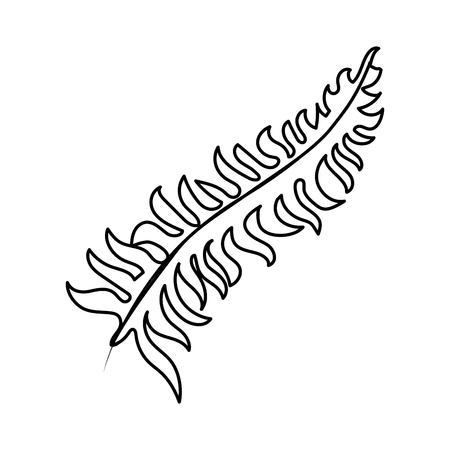 Leaf nature drawing in black and white vector illustration graphic designのイラスト素材