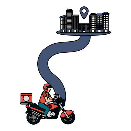 delivery service courier cartoon vector illustration graphic designのイラスト素材