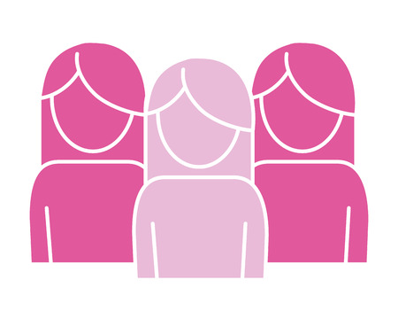 women pictogram upper body cartoon vector illustration graphic designのイラスト素材