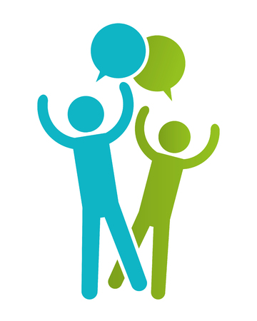 men pictogram with speech bubble cartoon vector illustration graphic designのイラスト素材