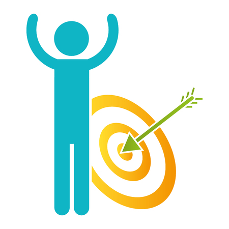man pictogram with shooting target cartoon vector illustration graphic designのイラスト素材