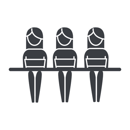 women pictogram with laptops cartoon vector illustration graphic designのイラスト素材