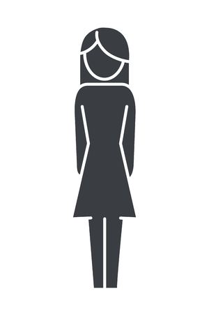 woman pictogram cartoon vector illustration graphic designのイラスト素材