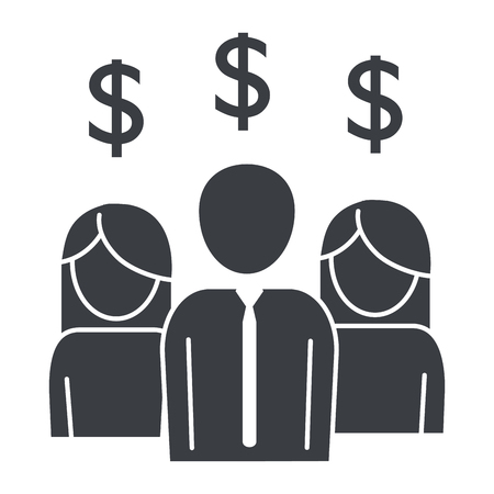 people pictogram saving money concept cartoon vector illustration graphic designのイラスト素材