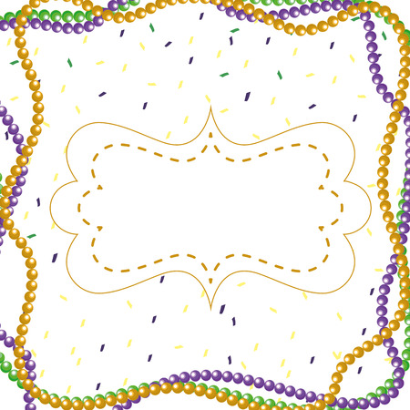 beads mardi gras frameのイラスト素材