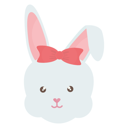 cute rabbit female head character vector illustration designのイラスト素材