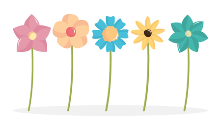 beautiful flowers garden decoration vector illustration designのイラスト素材