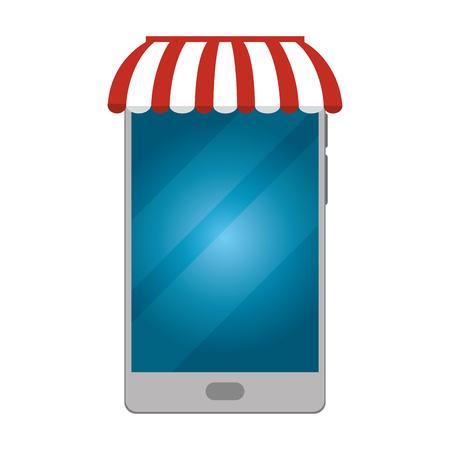 cellphone with parasolのイラスト素材