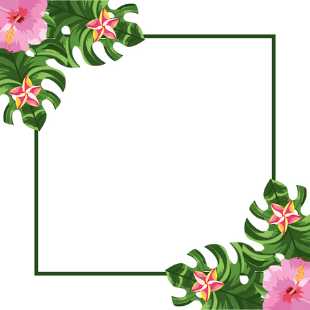 nature flowers square cartoon vector illustration graphic designのイラスト素材