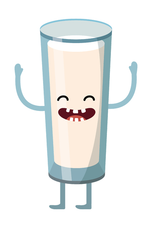 Delicious tasty milk cartoonのイラスト素材