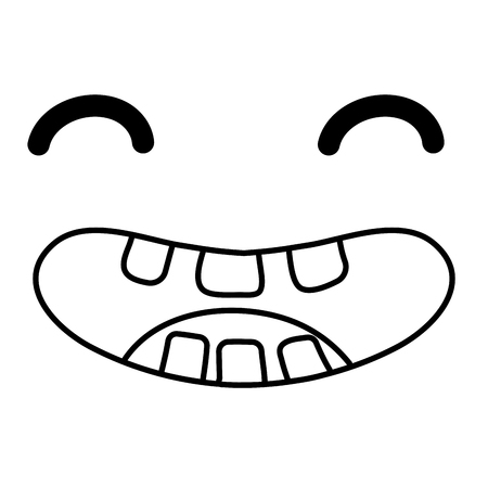 Face emoticon smiling cartoonのイラスト素材