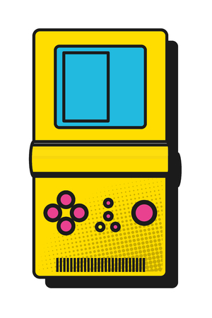 retro pop art portable arcade video game cartoon vector illustration graphic designのイラスト素材