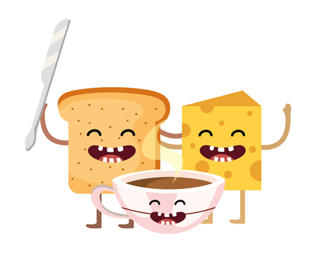 Delicious  breakfast cartoonのイラスト素材