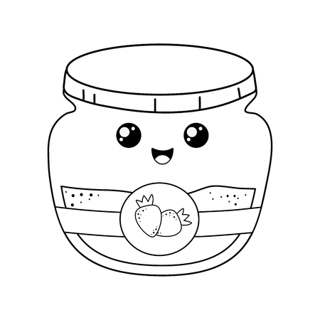 Strawberry jam pot  characterのイラスト素材