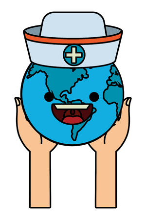 World saving eco cartoonのイラスト素材