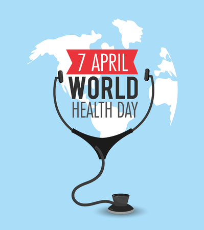 Stethoscope diagnosis to world health dayのイラスト素材