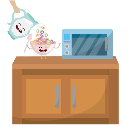 Delicious tasty milk cartoonのイラスト素材