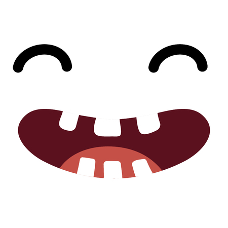 Face emoticon smiling cartoonのイラスト素材