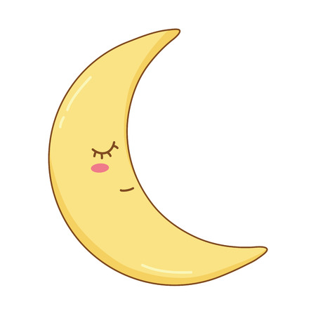 Cute moon  characterのイラスト素材