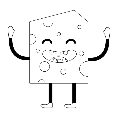 Cheese piece cartoonのイラスト素材