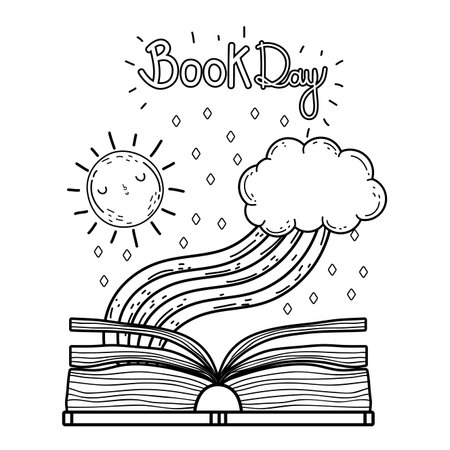 text book with rainbow day celebration vector illustration designのイラスト素材